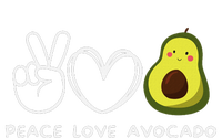 Peace Love Avocado Retro Avocado Lover Fruit Lover Snapback Five-Panel Rope Hat