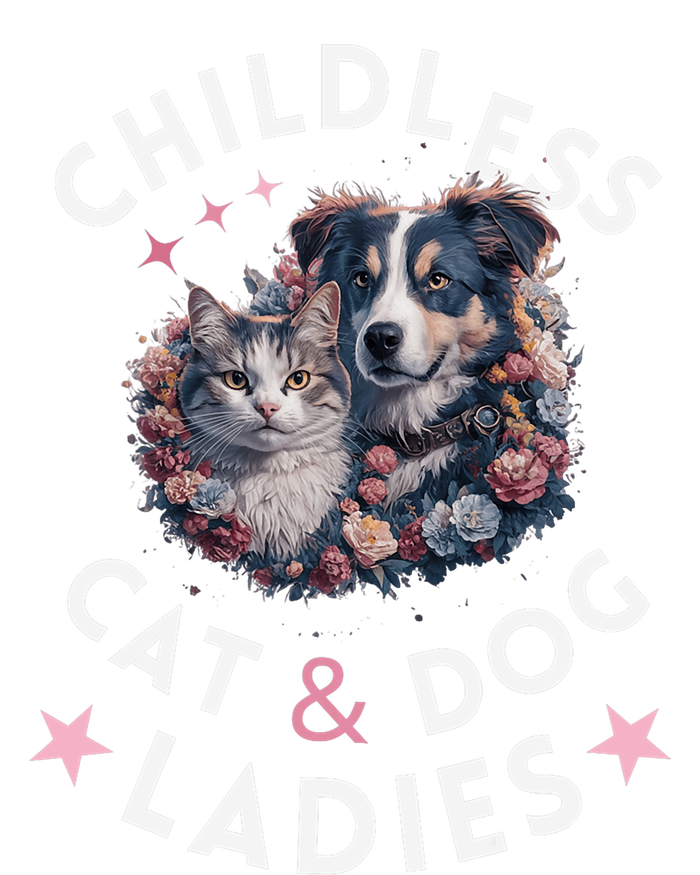 Childless Cat & Dog Ladies Voting For Kamala President 2024 T-Shirt