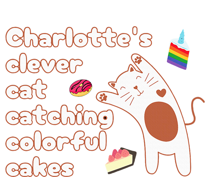 Funny Pun CharlotteS Clever Cat Catching Colorful Cakes Sustainable Bucket Hat