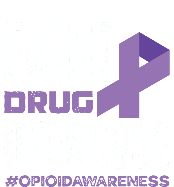 Fight Drug Overdose Pruple Ribbon Opioid Overdose Awareness Ladies Long Sleeve Shirt