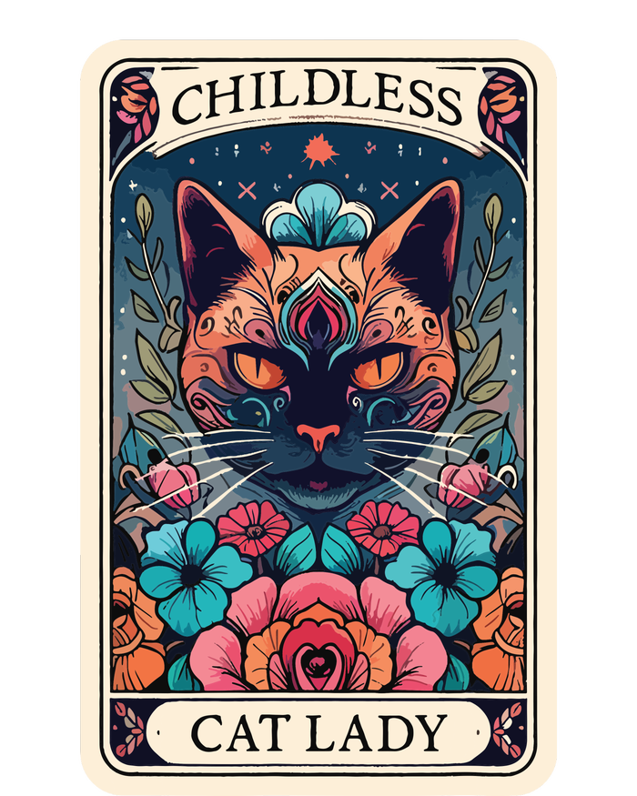 Childless Cat Lady Tarot Card Women's Racerback Cropped Tank