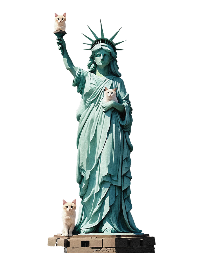 Cat Ladies For Kamala Statue Of Liberty With Cats Women's Fleece Hoodie