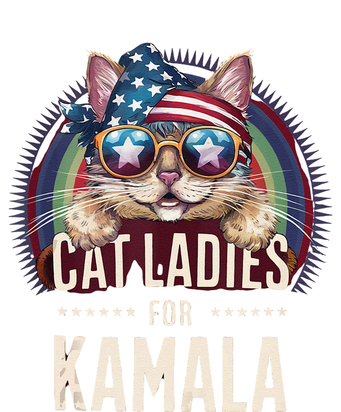 Cat With American Flag Bandana Cat Ladies For Kamala Rainbow Lgbt Toddler Zip Fleece Hoodie