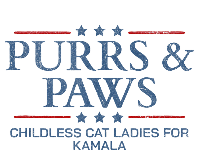 Childless Cat Lady 2024 Ladies Voting Kamala Purrs And Paws T-Shirt