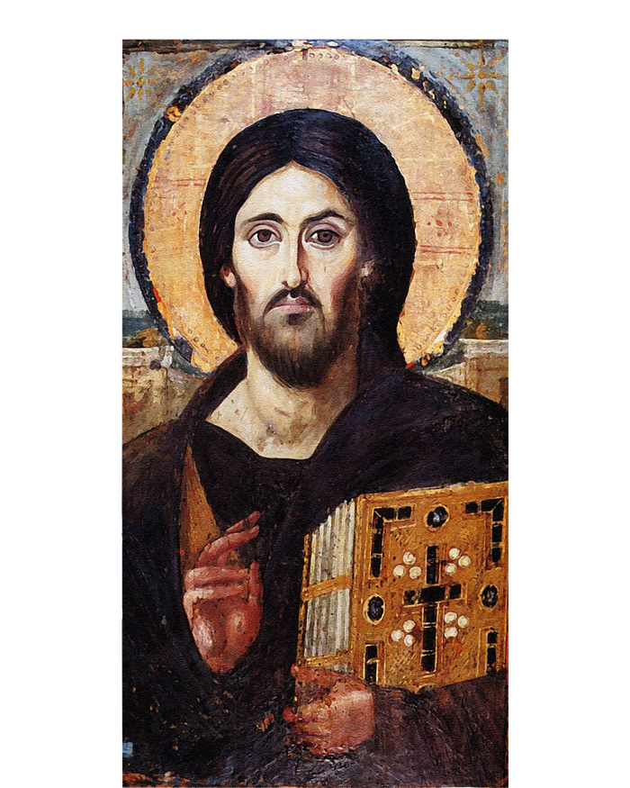 Jesus Christ Pantocrator Sinai Orthodox Christian Icon Gifts Platinum Collection Golf Towel