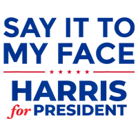 Kamala Harris 2024 Say It To My Face Debate Me Cropped Pullover Crew