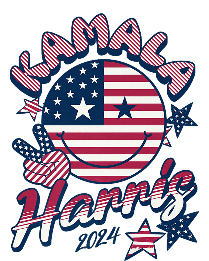 Kamala Harris For President 2024 Smiley Emoji Icon Us Flag T-Shirt