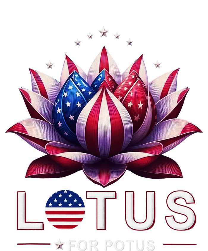 Lotus For Potus Kamala Harris 2024 President Trend Election Drawstring Bag