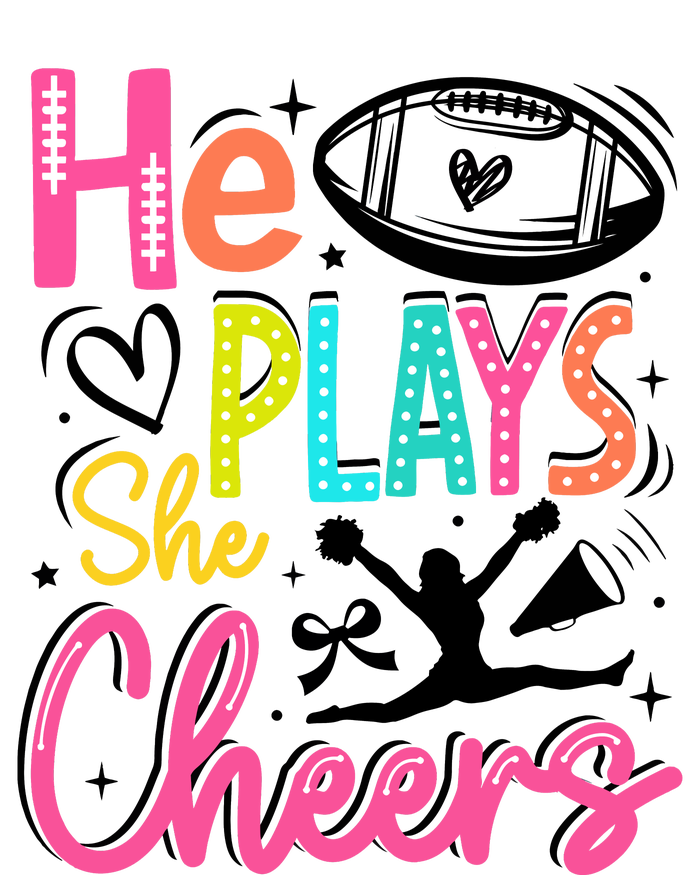 He Plays She Cheers Football Team Game Day Pajama Set