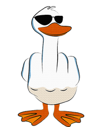 I DonT Give A Duck Funny Middle Finger Offensive Rude Duck Flexfit Unipanel Trucker Cap