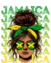 Retro Jamaica Women Messy Bun Jamaican Women Flag Kids T-Shirt