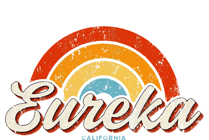 Eureka California Ca Vintage Rainbow Retro 70s Women's V-Neck T-Shirt