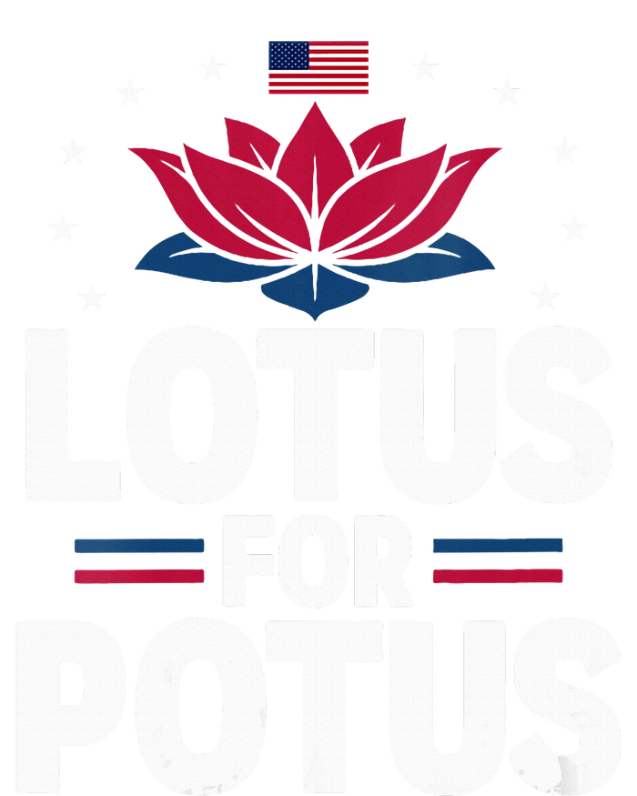 Lotus For Potus Cute Flower American Flag Kamala Harris 2024 T-Shirt