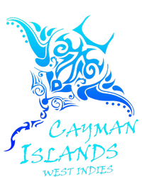 Cayman IslandsWest Indies Vintage Tribal Manta Ray Vacation Kids Long Sleeve Shirt