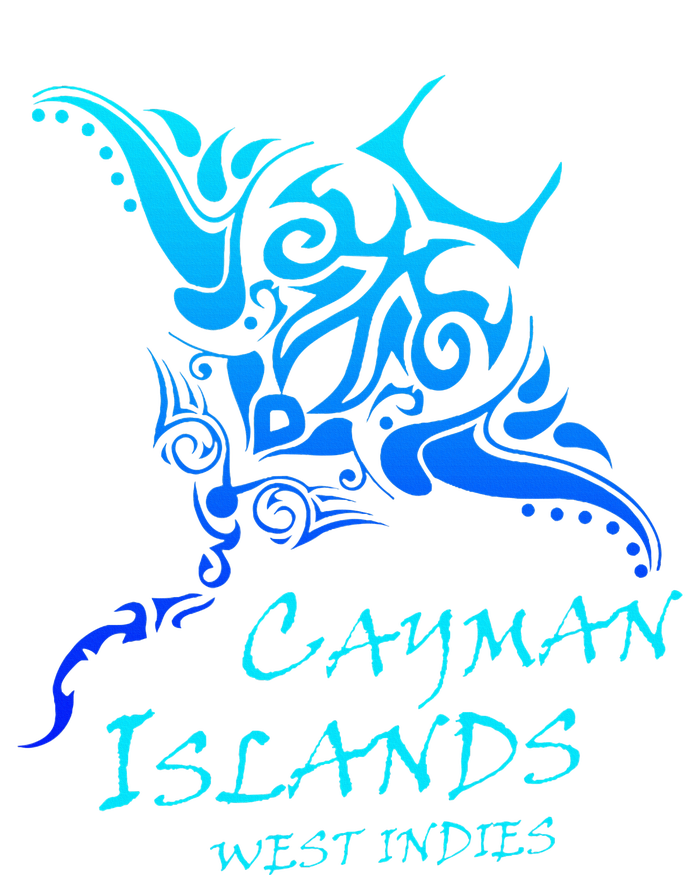 Cayman IslandsWest Indies Vintage Tribal Manta Ray Vacation Kids Long Sleeve Shirt