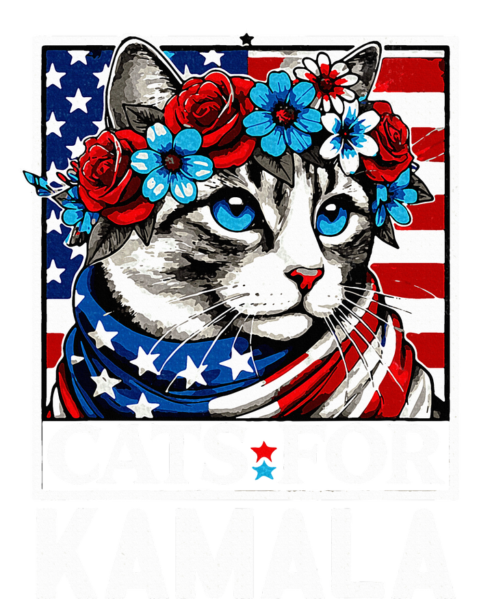 Cat Ladies For Kamala Funny Cat 2024 President Kamalaharris Flexfit Unipanel Trucker Cap