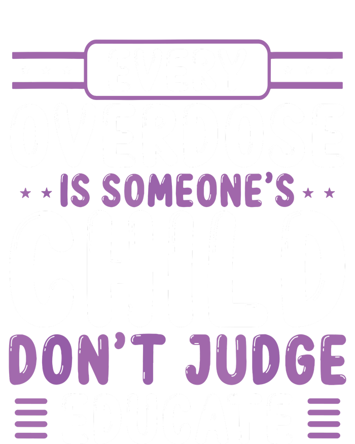 Overdose Awareness Dont Judge Educate Purple Ribbon Kids Long Sleeve Shirt