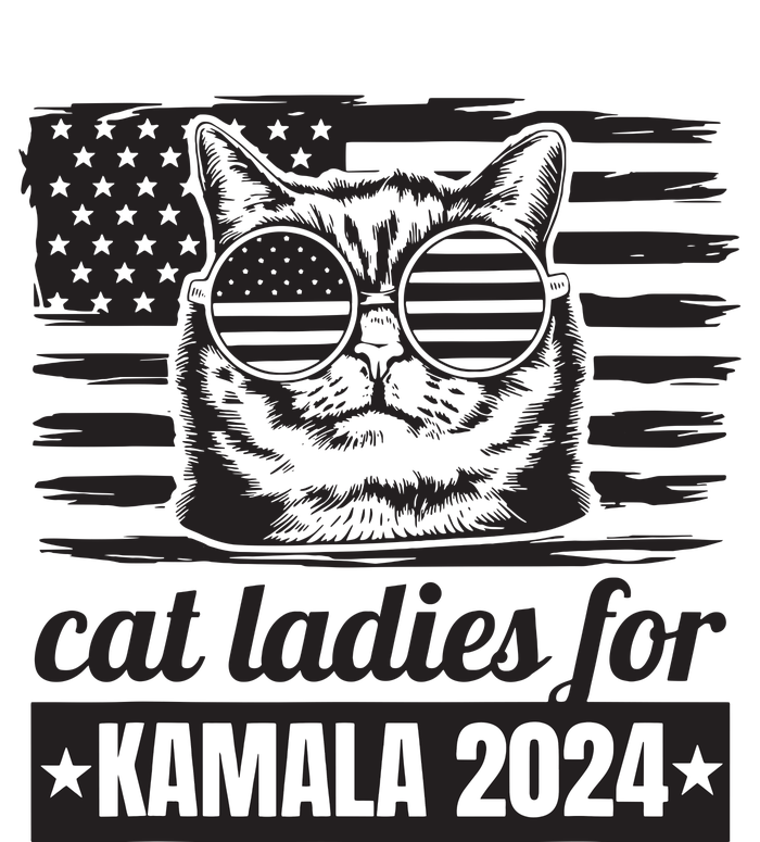 Kamala Harris 2024 Cat Lady Voting Cats Feminine Funny Women T-Shirt