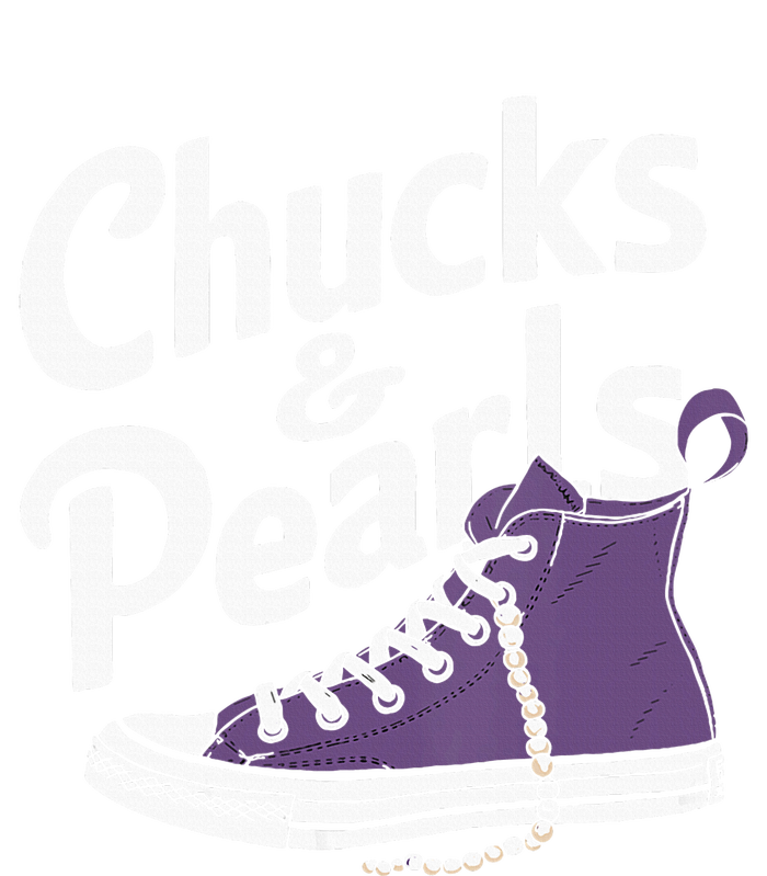 Wo Kamala Harris Chucks And Pearls 2024 Vice President Vneck T-Shirt