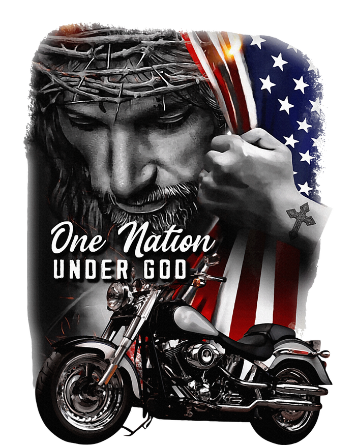 Biker Christian Motorcycles Lover One Nation Under God T-Shirt