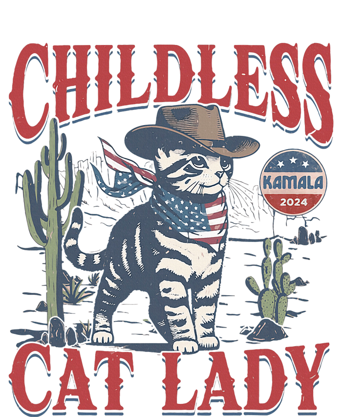 Cowboy Cat Childless Cat Lady For Kamala Election Voting Women's Pullover Hoodie