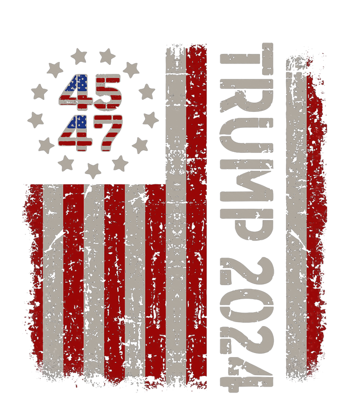 Trump 2024 Vintage 45 47 American Flag T-Shirt