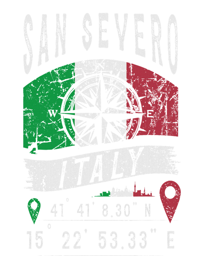 San Severo Italy Flag Italia Gps Coordinates Of San Severo Kids Long Sleeve Shirt