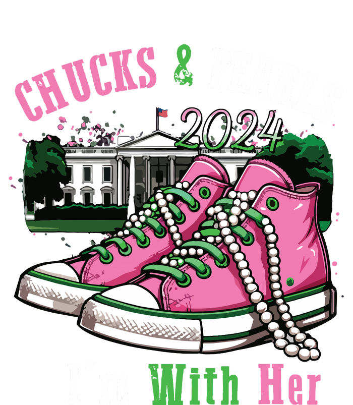 Chucks And Pearls 2024 Im With Her Women Voting T-Shirt