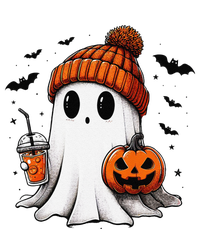 Cute Ghost Drinking Coffee Halloween Ghost Ice Coffee Sustainable Beanie