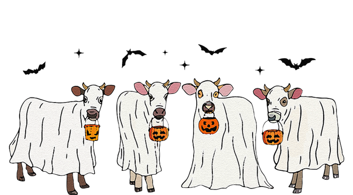 Funny Ghost Cows Halloween Animals Cow Lover Spooky Season T-Shirt