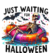 Funny Just Waiting For Halloween Skeleton Spooky Vibe Summer T-Shirt