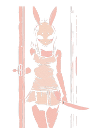 Horror Bunny Mask Slasher Anime Alt Creepy Pastel Goth Poster