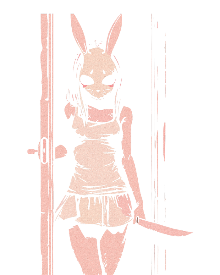 Horror Bunny Mask Slasher Anime Alt Creepy Pastel Goth Poster