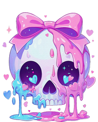 Kawaii Pastel Goth Creepy Cute Melty Pin.K Skull Button