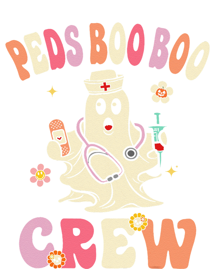 Peds Nurse Boo Crew Retro Halloween Pediatric Nurse Women's Momentum V-Neck T-Shirt