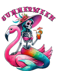 Summerween Mermaid Skeleton Flamingo Summer Halloween Women T-Shirt