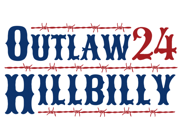 Outlaw Hillbilly 2024 Barbed Wire Western Trump Vance 2024 Softstyle Adult Sport Polo