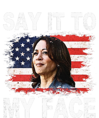 Say It To My Face Funny Kamala Harris Addresses Trump Performance Long Sleeve Polo