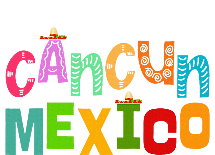 Funny Cancun Mexico Sombrero Colorful Typography Kids Hoodie