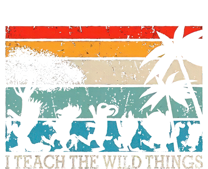 I Teach The Wild Things Vintage Retro Teacherlife Valucap Bio-Washed Visor