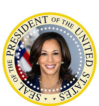 Kamala Harris Presidential Seal Portrait Tie-Dye Long Sleeve Shirt