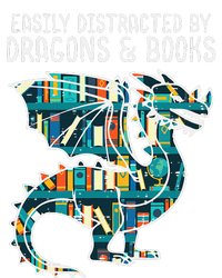 Easily Distracted By Dragons Books Funny Reading Bookworm T-Shirt