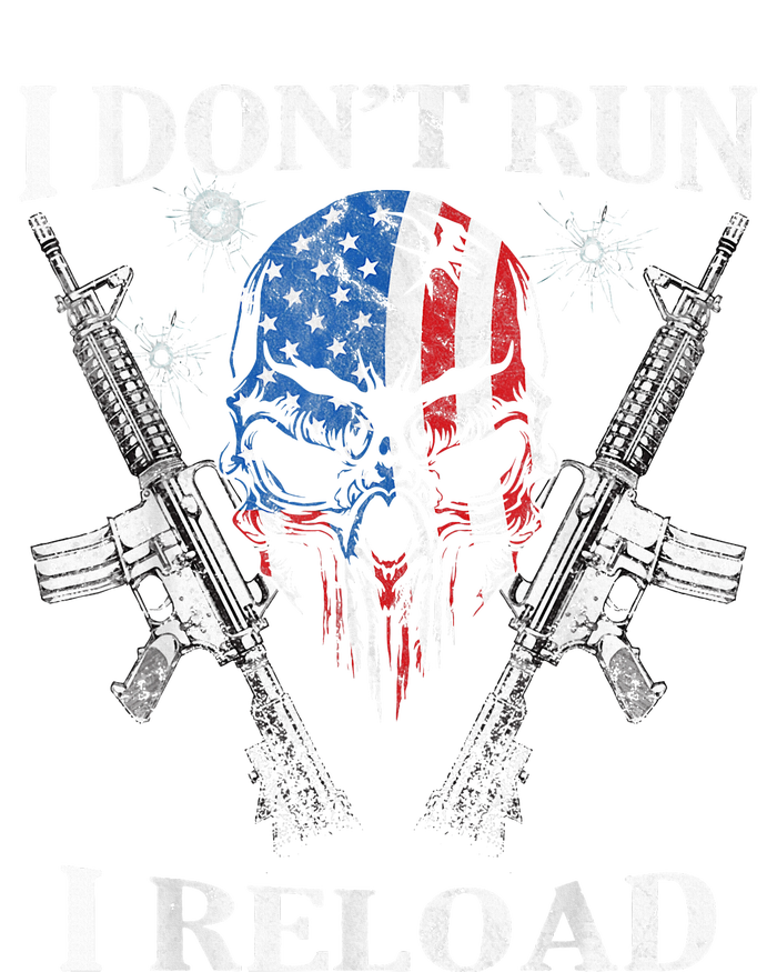 I DonT Run I Reload Gun Rights Ar 15 Skull American Flag Women's Knotted Racerback Tank