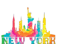 New York City Skyline Nyc Tie Dye Liberty Zip Tote Bag