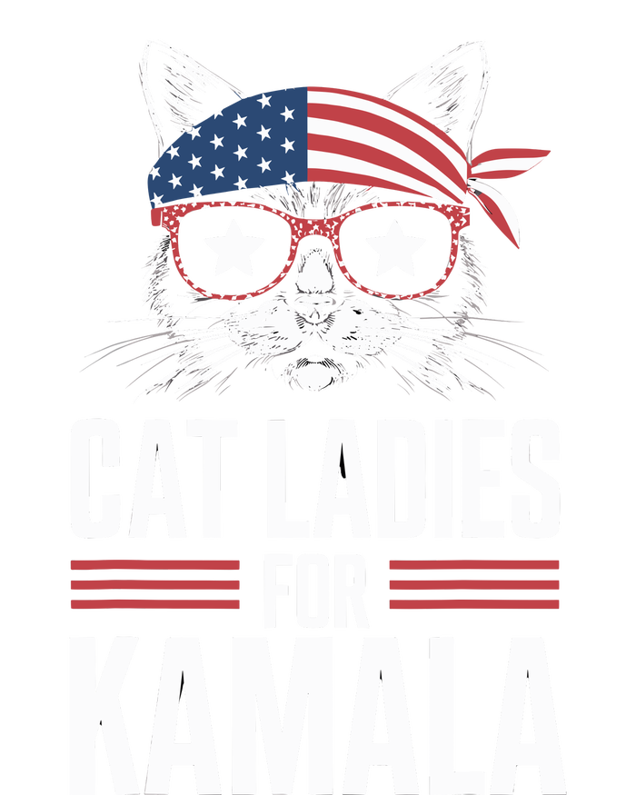 Cat Ladies For Kamala Funny Cat 2024 President Kamalaharris Womens Cotton Relaxed Long Sleeve T-Shirt