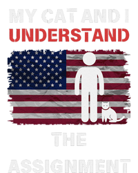 My Cat And I Understand The Assignment Usa Flag Striped Beanie with Solid Band