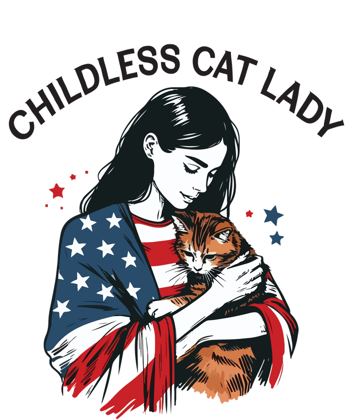 Childless Cat Lady With Patriotic Flair Performance Fleece Hoodie