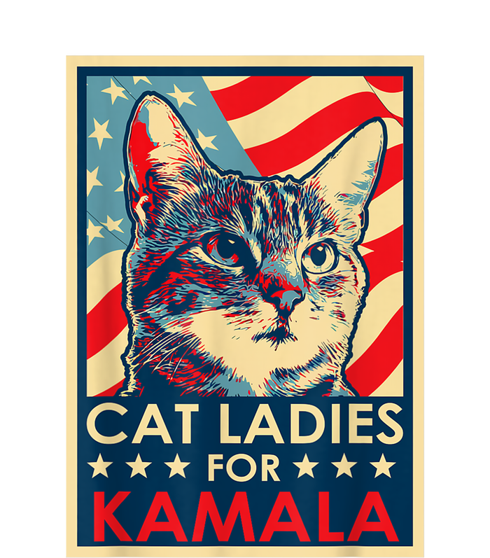 Cat Ladies For Kamala Funny Cat 2024 President Kamalaharris Tall Long Sleeve T-Shirt