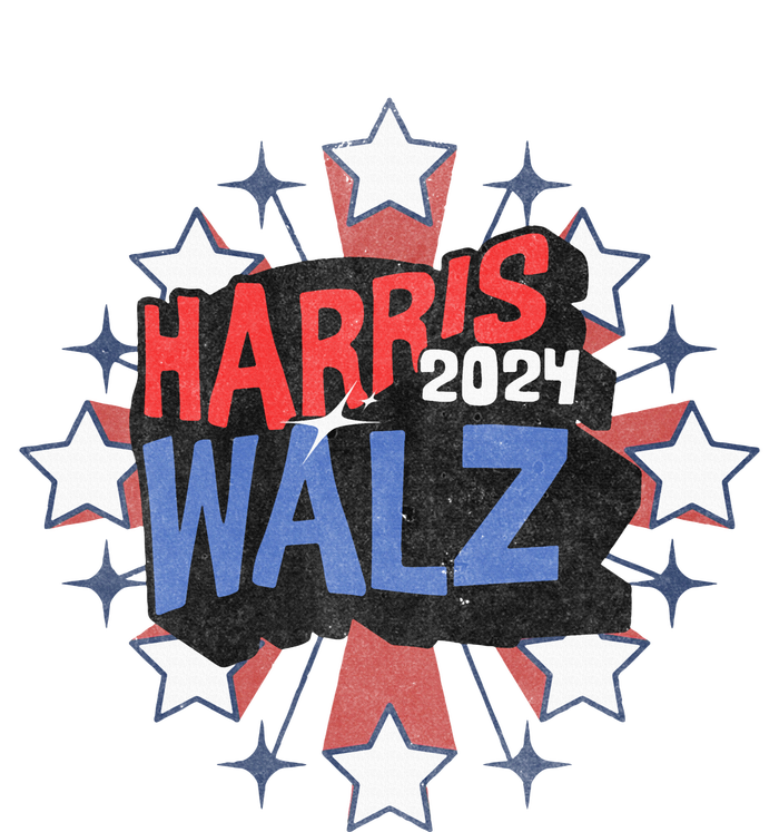 Kamala Harris Walz 2024 Distressed Election Shooting Stars T-Shirt