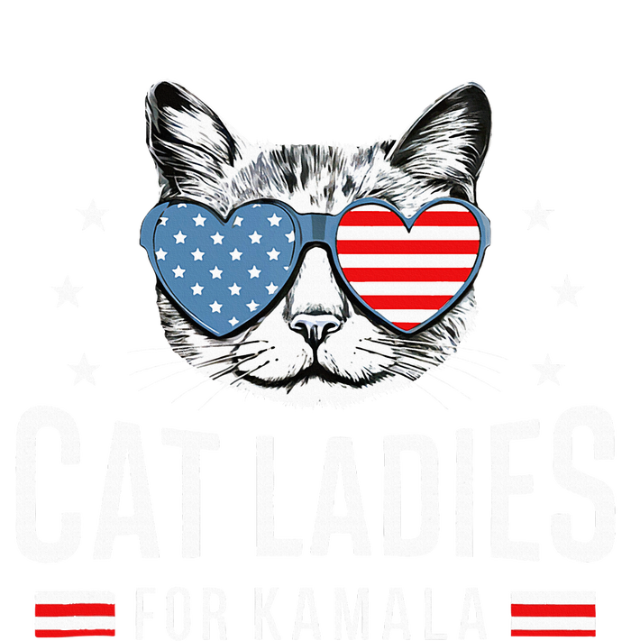 Cat Ladies For Kamala Harris Democracy Voting Blue President Striped Beanie with Solid Band